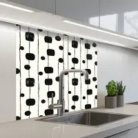 KitchenYeah Keuken achterwand 80x80 cm - Spatscherm zelfklevend Grafisch - Modern - Zwart - Muurbeschermer - Spatwand fornuis