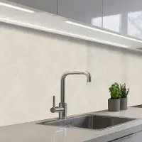 KitchenYeah Keuken achterwand 350x60 cm - Spatscherm zelfklevend Zandkleurig - Modern - Egaal - Muurbeschermer - Spatwand fornuis