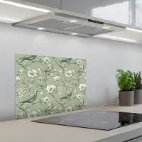 KitchenYeah Spatscherm 60x45 cm - Zelfklevende achterwand Klassiek - Botanisch - Groen - Keuken muurbeschermer - Spatwand fornuis