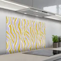 KitchenYeah Spatscherm 100x65 cm - Zelfklevende achterwand Zebra - Modern - Meerkleurig - Keuken muurbeschermer - Spatwand fornuis