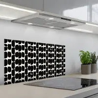 KitchenYeah Spatscherm 90x45 cm - Zelfklevende achterwand Modern - Patroon - Zwart - Keuken muurbeschermer - Spatwand fornuis