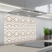 KitchenYeah Spatscherm 80x60 cm - Zelfklevende achterwand Klassiek - Motief - Terracotta - Keuken muurbeschermer - Spatwand fornuis