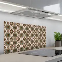 KitchenYeah Spatscherm 100x50 cm - Zelfklevende achterwand Motief - Patroon - Kleurrijk - Keuken muurbeschermer - Spatwand fornuis