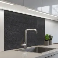 KitchenYeah Keuken achterwand 100x80 cm - Spatscherm zelfklevend Donkergrijs - Asfaltstructuur - Ruw - Muurbeschermer - Spatwand fornuis
