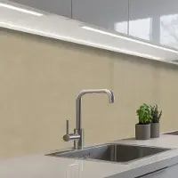 KitchenYeah Keuken achterwand 200x60 cm - Spatscherm zelfklevend Zandkleur - Korrelige structuur - Beton print - Muurbeschermer - Spatwand fornuis