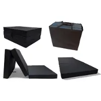 Odol-Plusz Waterdicht Opvouwbaar Matras 80 x 200 x 10 cm – Schuim Logeermatras, Compact, Draagbaar Reisbed voor Gasten, Camping en Thuisgebruik, zwart