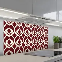 KitchenYeah Spatscherm 120x60 cm - Zelfklevende achterwand Rood - Druppelpatroon - Grafisch - Keuken muurbeschermer - Spatwand fornuis