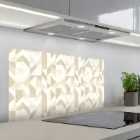 KitchenYeah Spatscherm 100x50 cm - Zelfklevende achterwand Modern - Abstract - Beige - Keuken muurbeschermer - Spatwand fornuis