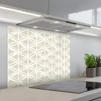 KitchenYeah Spatscherm 80x60 cm - Zelfklevende achterwand Motief - Modern - Beige - Keuken muurbeschermer - Spatwand fornuis