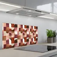 KitchenYeah Spatscherm 80x40 cm - Zelfklevende achterwand Geometrie - Modern - Retro - Keuken muurbeschermer - Spatwand fornuis