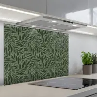 KitchenYeah Spatscherm 80x55 cm - Zelfklevende achterwand Bladeren - Organisch - Groen - Keuken muurbeschermer - Spatwand fornuis