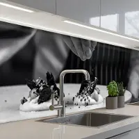 KitchenYeah Keuken achterwand 400x80 cm - Spatscherm zelfklevend Chef - Garnering - Gerecht - Muurbeschermer - Spatwand fornuis