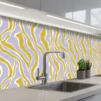 KitchenYeah Keuken achterwand 150x60 cm - Spatscherm zelfklevend Zebra - Modern - Meerkleurig - Muurbeschermer - Spatwand fornuis