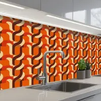 KitchenYeah Keuken achterwand 200x80 cm - Spatscherm zelfklevend Retro - Modern - Kleurrijk - Muurbeschermer - Spatwand fornuis