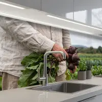 KitchenYeah Keuken achterwand 200x80 cm - Spatscherm zelfklevend Bieten - Vers - Moestuin - Muurbeschermer - Spatwand fornuis