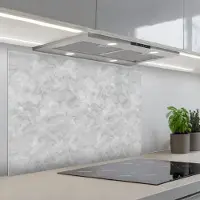 KitchenYeah Spatscherm 90x60 cm - Zelfklevende achterwand Grijs - Marmer print - Mat - Keuken muurbeschermer - Spatwand fornuis