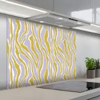 KitchenYeah Spatscherm 100x75 cm - Zelfklevende achterwand Zebra - Modern - Meerkleurig - Keuken muurbeschermer - Spatwand fornuis