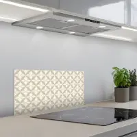 KitchenYeah Spatscherm 70x30 cm - Zelfklevende achterwand Patroon - Klassiek - Beige - Keuken muurbeschermer - Spatwand fornuis