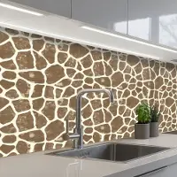 KitchenYeah Keuken achterwand 150x60 cm - Spatscherm zelfklevend Giraf - Klassiek - Bruin - Muurbeschermer - Spatwand fornuis