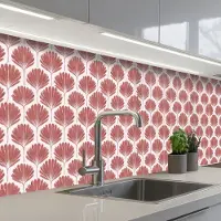 KitchenYeah Keuken achterwand 300x60 cm - Spatscherm zelfklevend Waaier - Motief - Terra - Muurbeschermer - Spatwand fornuis