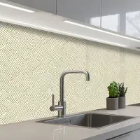 KitchenYeah Keuken achterwand 200x80 cm - Spatscherm zelfklevend Geometrisch - Lijnen - Groen - Muurbeschermer - Spatwand fornuis