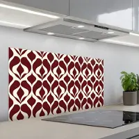 KitchenYeah Spatscherm 100x50 cm - Zelfklevende achterwand Rood - Druppelpatroon - Grafisch - Keuken muurbeschermer - Spatwand fornuis