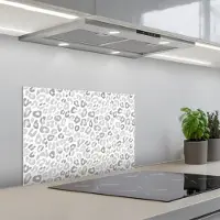 KitchenYeah Spatscherm 60x40 cm - Zelfklevende achterwand Luipaard - Motief - Grijs - Keuken muurbeschermer - Spatwand fornuis