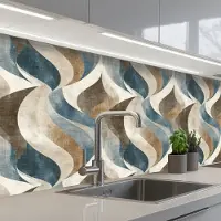 KitchenYeah Keuken achterwand 150x80 cm - Spatscherm zelfklevend Abstract - Golven - Kleurrijk - Muurbeschermer - Spatwand fornuis