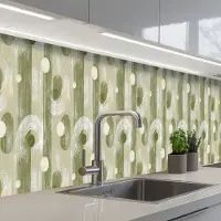KitchenYeah Keuken achterwand 500x60 cm - Spatscherm zelfklevend Artistiek - Modern - Groen - Muurbeschermer - Spatwand fornuis