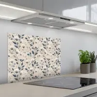 KitchenYeah Spatscherm 70x50 cm - Zelfklevende achterwand Klassiek - Botanisch - Kleurrijk - Keuken muurbeschermer - Spatwand fornuis