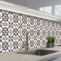 KitchenYeah Keuken achterwand 400x80 cm - Spatscherm zelfklevend Klassiek - Patroon - Kleurrijk - Muurbeschermer - Spatwand fornuis