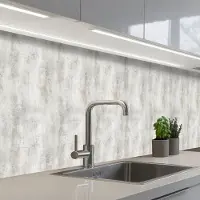KitchenYeah Keuken achterwand 450x60 cm - Spatscherm zelfklevend Grijs - Beton print - Verweerd - Muurbeschermer - Spatwand fornuis
