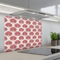 KitchenYeah Spatscherm 80x60 cm - Zelfklevende achterwand Waaier - Motief - Terra - Keuken muurbeschermer - Spatwand fornuis