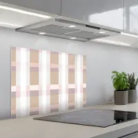 KitchenYeah Spatscherm 70x55 cm - Zelfklevende achterwand Ruitpatroon - Aardetinten - Minimalistisch - Keuken muurbeschermer - Spatwand fornuis