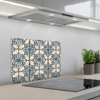 KitchenYeah Spatscherm 60x45 cm - Zelfklevende achterwand Barok - Tegel - Kleurrijk - Keuken muurbeschermer - Spatwand fornuis