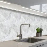 KitchenYeah Keuken achterwand 300x60 cm - Spatscherm zelfklevend Lichtgrijs - Ruw - Subtiel - Muurbeschermer - Spatwand fornuis