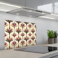 KitchenYeah Spatscherm 70x50 cm - Zelfklevende achterwand Waaier - Motief - Kleurrijk - Keuken muurbeschermer - Spatwand fornuis