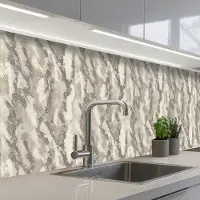 KitchenYeah Keuken achterwand 250x60 cm - Spatscherm zelfklevend Slang - Patroon - Taupe - Muurbeschermer - Spatwand fornuis