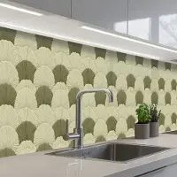 KitchenYeah Keuken achterwand 350x60 cm - Spatscherm zelfklevend Bladeren - Structuur - Groen - Muurbeschermer - Spatwand fornuis