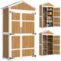 Outsunny Tuinberging - Vurenhout - 105 x 55 x 179 cm - Natuurlijke houtafwerking