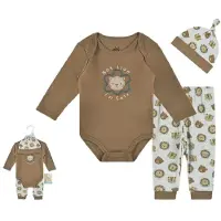 VBM babykleding - 3-delige set - rompertje-broekje en muts - 3-6 maand