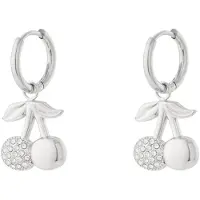 Yehwang Oorbellen met kersenkleurige glitter