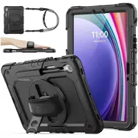 EtuiTab HighArmor Serie - Tablethoes - Voor Samsung Galaxy Tab S9 FE Plus 12.4" - Zwart