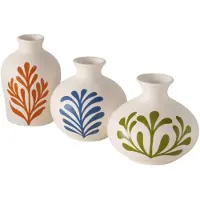 Boltze - Vaasjes - Set van 3 - Keramiek/Stoneware - 11x10.5cm - Blauw/Groen/Oranje - Handgemaakt