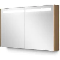 Maxaro Modulo Spiegelkast met Verlichting 120x70cm Honing Eiken Hout | Spiegelkast | Badkamerspiegel | Badkamerspiegelkast