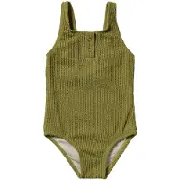 Salted Stories Meisjes Zwemkleding Glitter Crinkle Swimsuit - Olijf - Maat 86/92