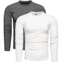 Recea - Longsleeve Set - Grafiet en Wit - XL - Klassieke Pasvorm