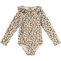 Salted Stories Meisjes Zwemkleding Pomme Flower Bodysuit - Ecru - Maat 110/116