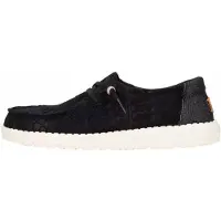 HEY DUDE Wendy Crochet Lace - Dames Mokassins - Zwart - Boho Stijl - Flexibele Zool