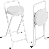 HOMCOM -Barstool-PU-46 x 40,5 x 72,5 cm-Wit